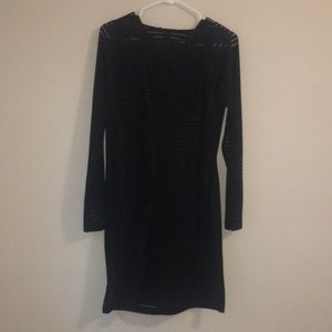 NWOT Black Long Sleeve Dress (comes with Slip) LBD